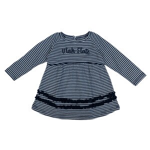 utah state infant baby dress with diaper cover navy white stripe